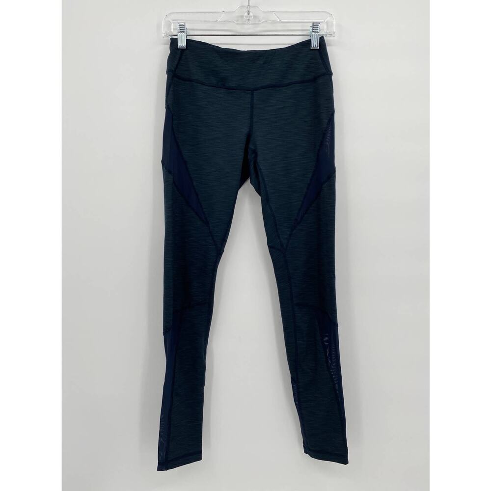 Zella Navy Blue Heathered Mesh Calves Cropped Leg